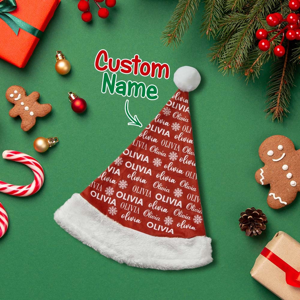 Snowflake Family Personalized Name Youth Santa Hat