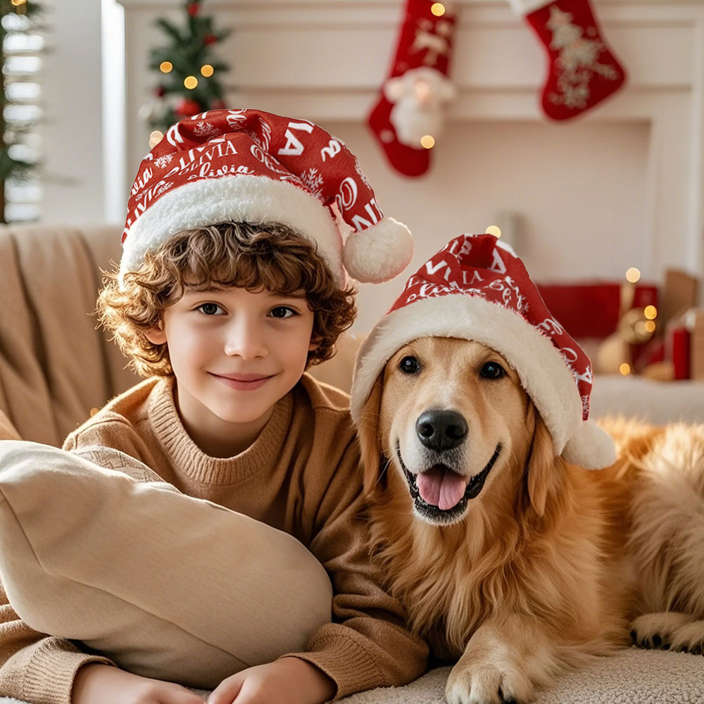 Snowflake Family Personalized Name Youth Santa Hat