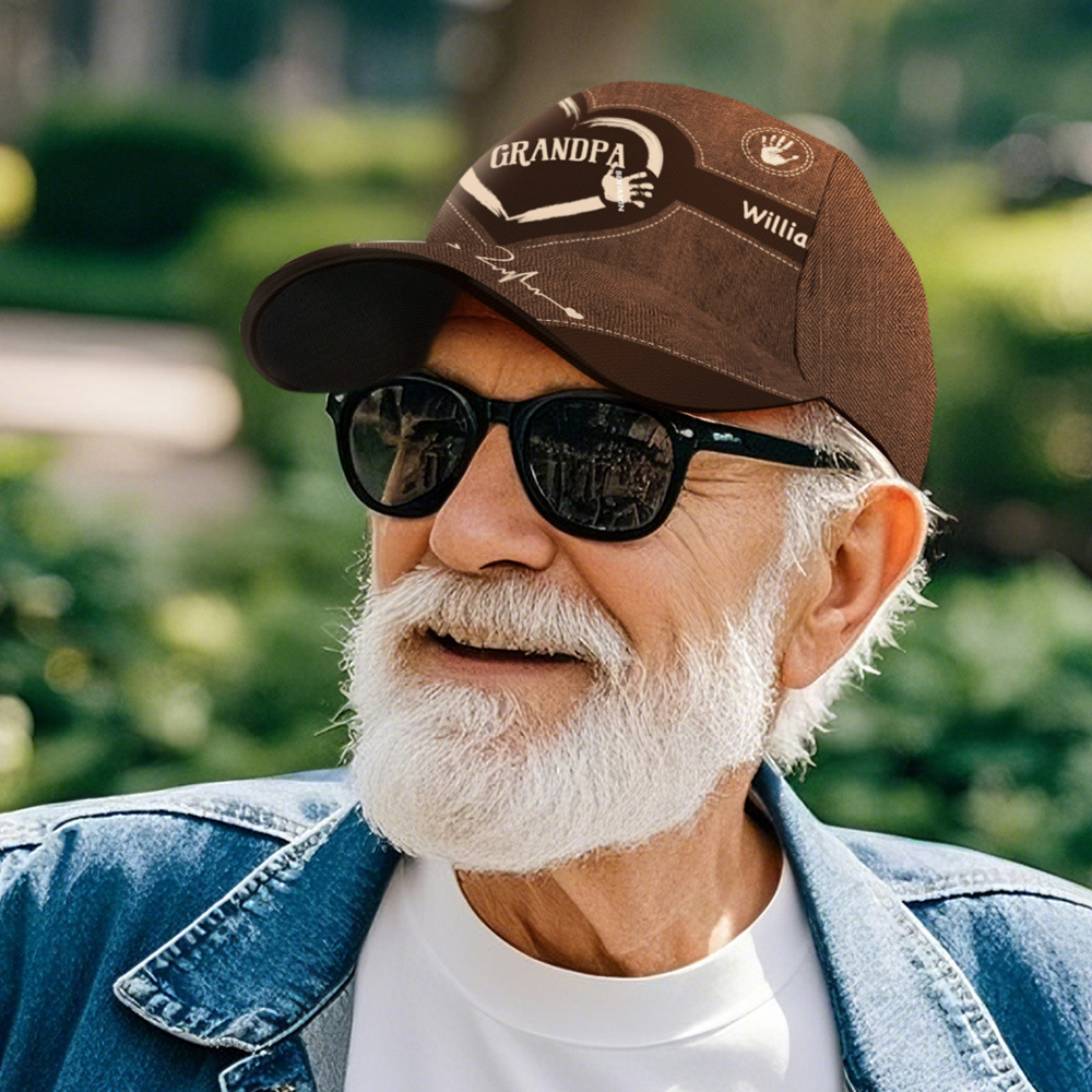 Gifts for Father Grandpa Dad Kids Handprints - Personalized Classic Cap