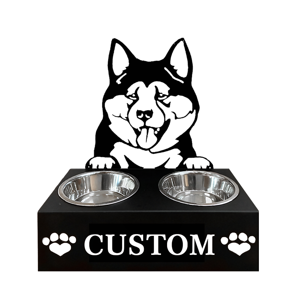 Pitbull Personalized Name Pet Food Bowl Holder