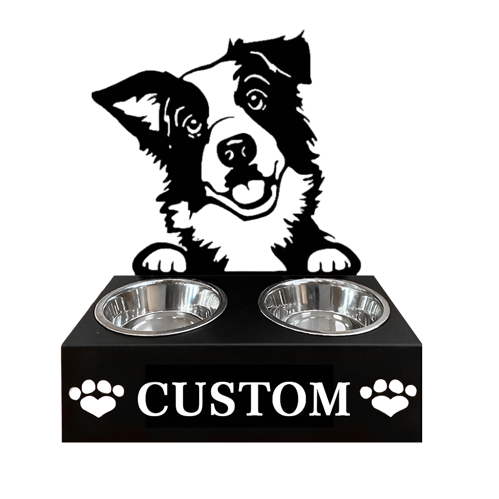 Pitbull Personalized Name Pet Food Bowl Holder