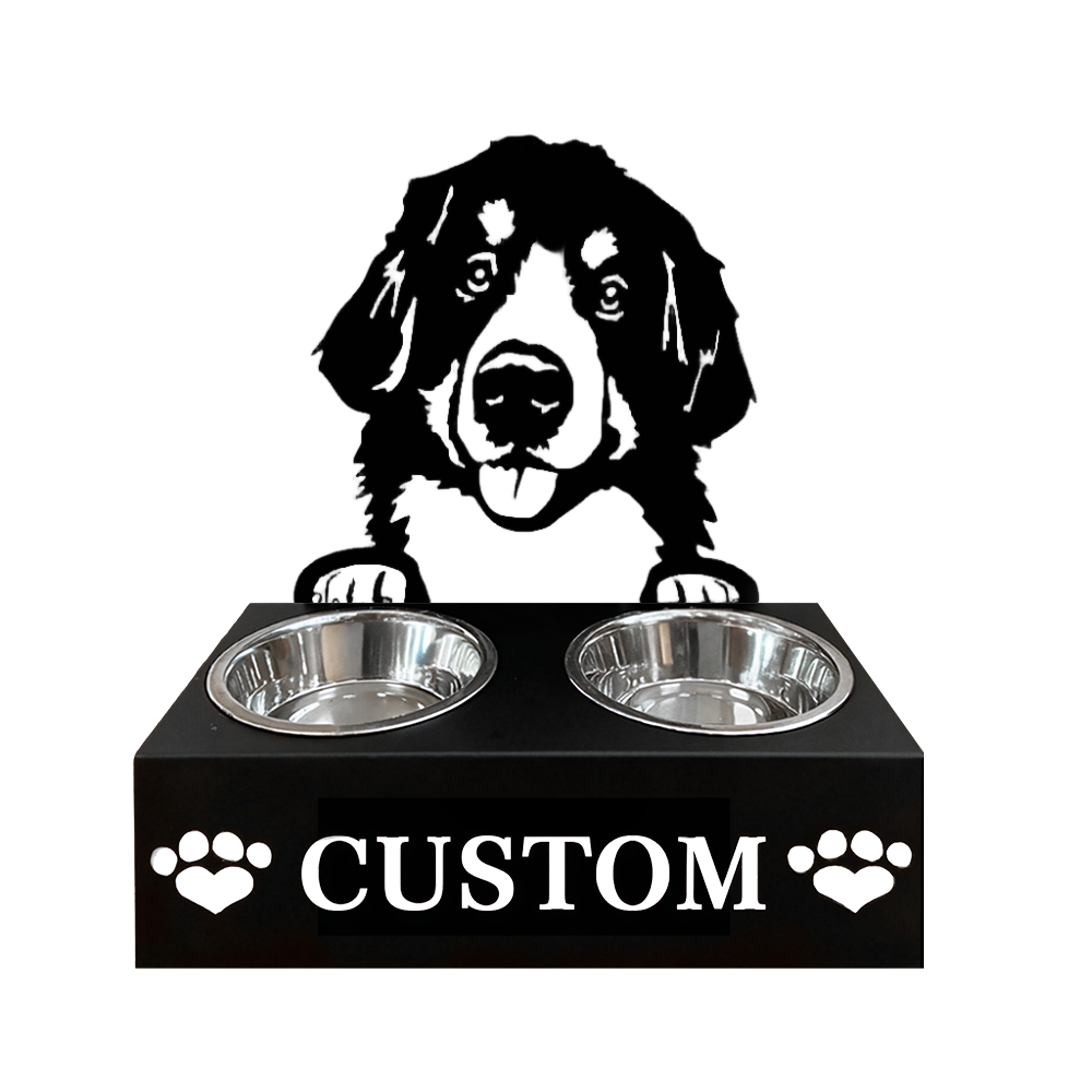 Pitbull Personalized Name Pet Food Bowl Holder