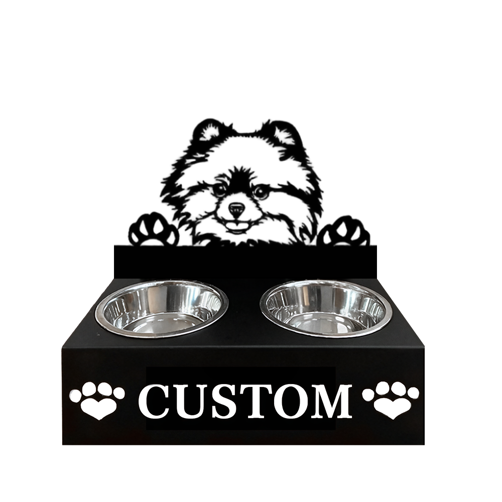 Pitbull Personalized Name Pet Food Bowl Holder
