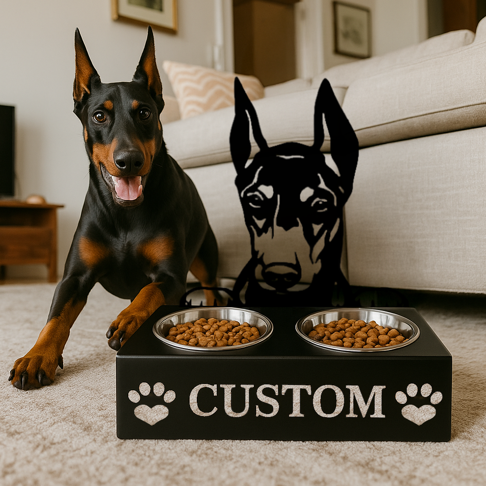 Pitbull Personalized Name Pet Food Bowl Holder
