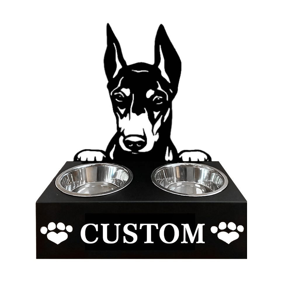 Pitbull Personalized Name Pet Food Bowl Holder