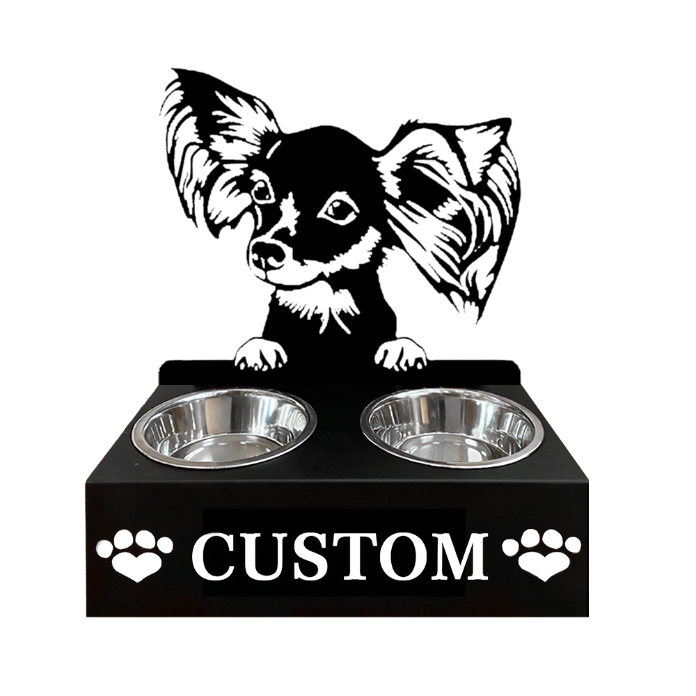 Pitbull Personalized Name Pet Food Bowl Holder