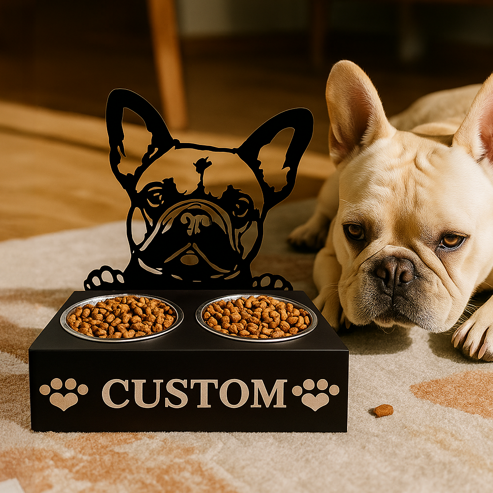 Pitbull Personalized Name Pet Food Bowl Holder