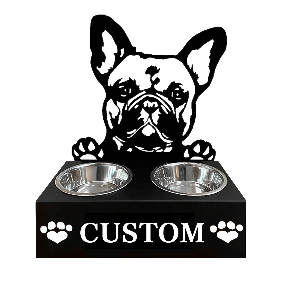 Pitbull Personalized Name Pet Food Bowl Holder