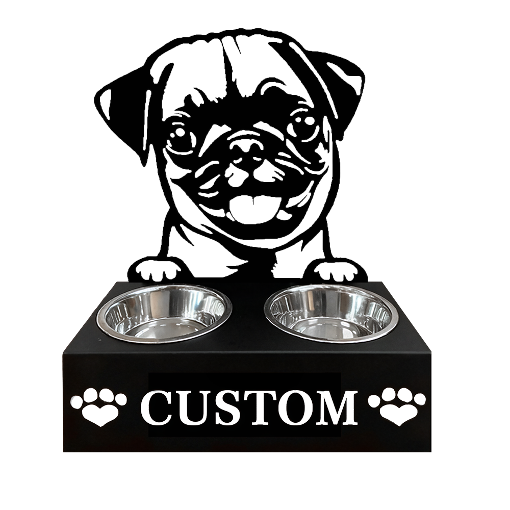 Pitbull Personalized Name Pet Food Bowl Holder
