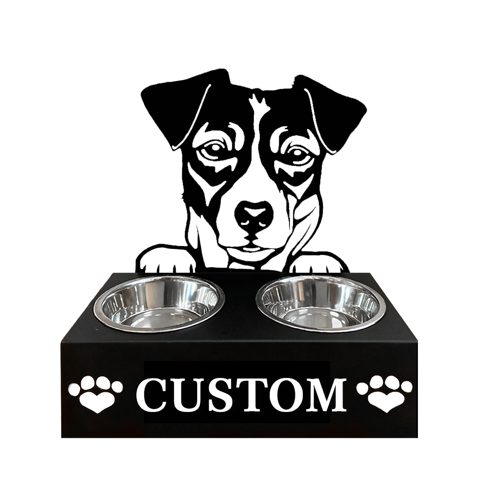 Pitbull Personalized Name Pet Food Bowl Holder
