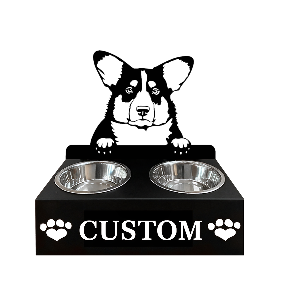 Pitbull Personalized Name Pet Food Bowl Holder