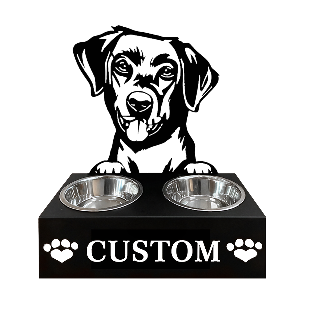 Pitbull Personalized Name Pet Food Bowl Holder