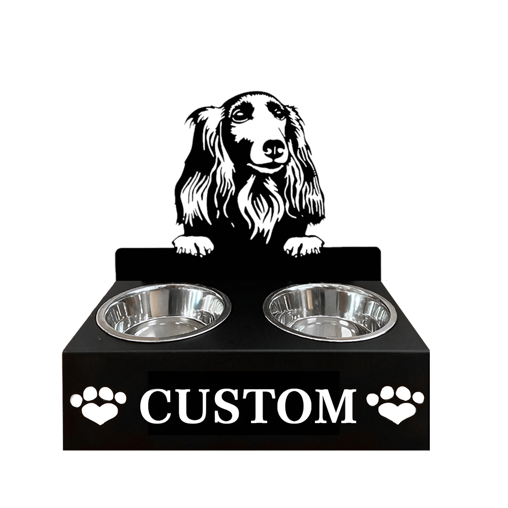 Pitbull Personalized Name Pet Food Bowl Holder