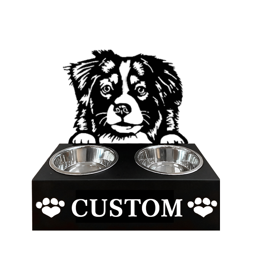 Pitbull Personalized Name Pet Food Bowl Holder