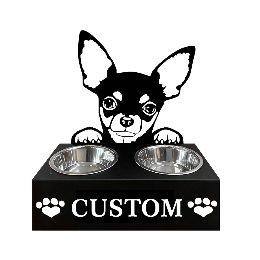 Pitbull Personalized Name Pet Food Bowl Holder