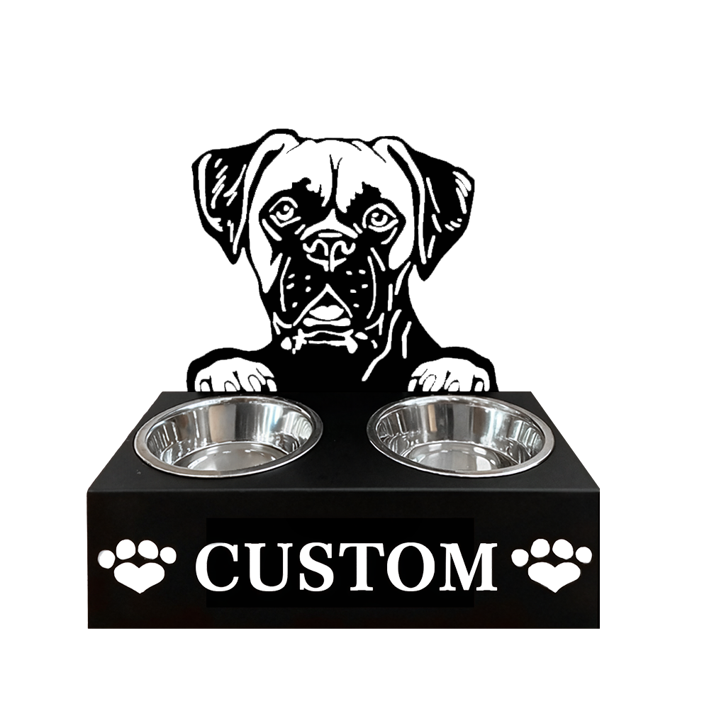 Pitbull Personalized Name Pet Food Bowl Holder