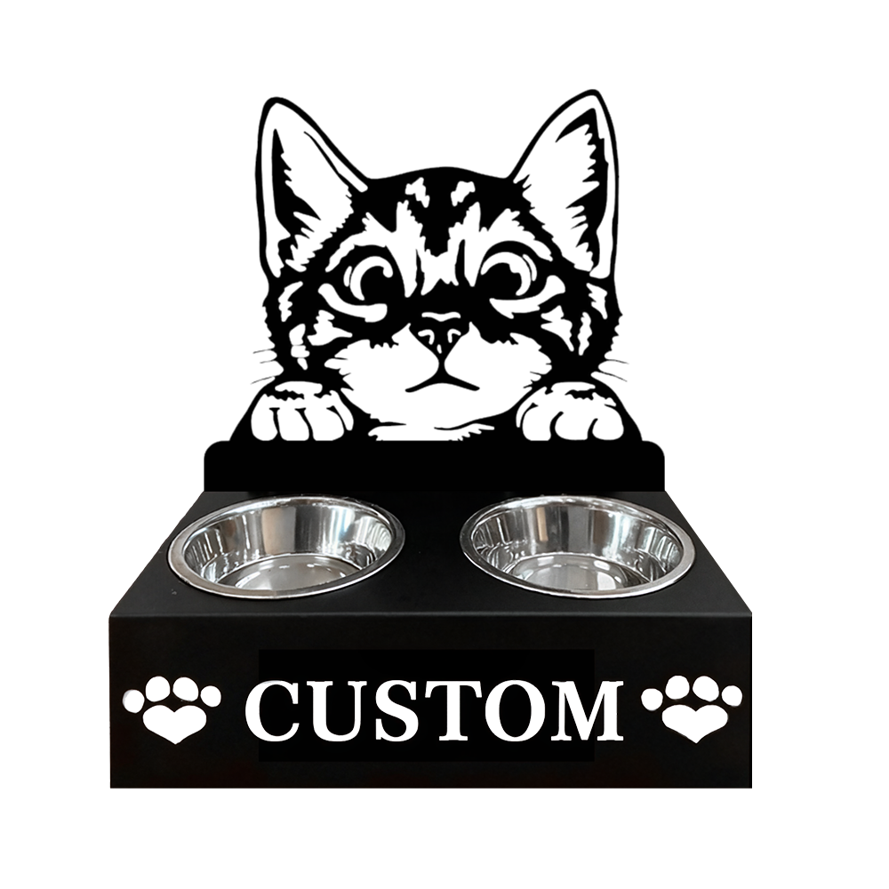 Pitbull Personalized Name Pet Food Bowl Holder