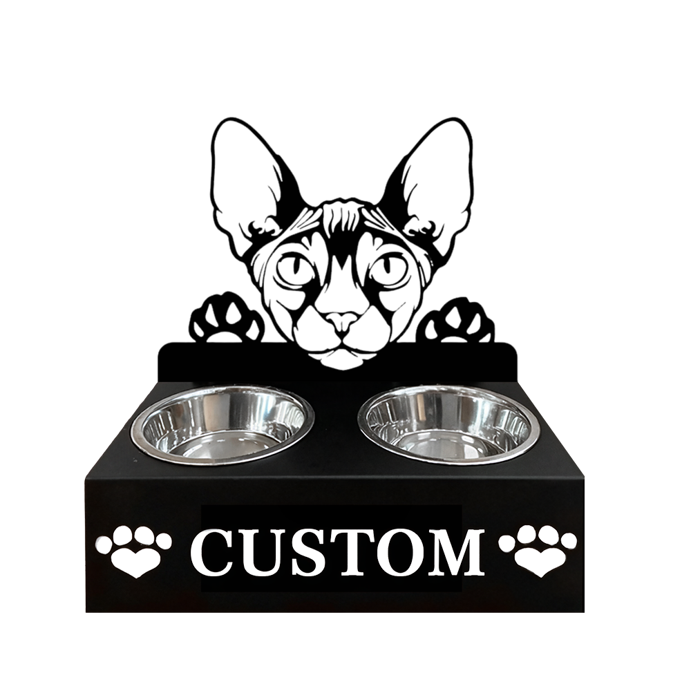Pitbull Personalized Name Pet Food Bowl Holder