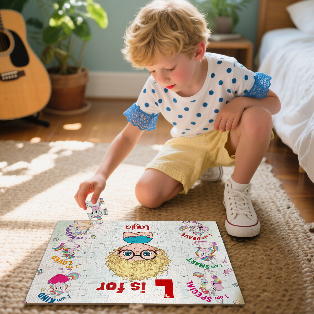 Personalized Alphabet Name Cartoon Magnetic Puzzle for Kids Custom Learning Toy for Toddlers, Montessori Educational Gift Idea -