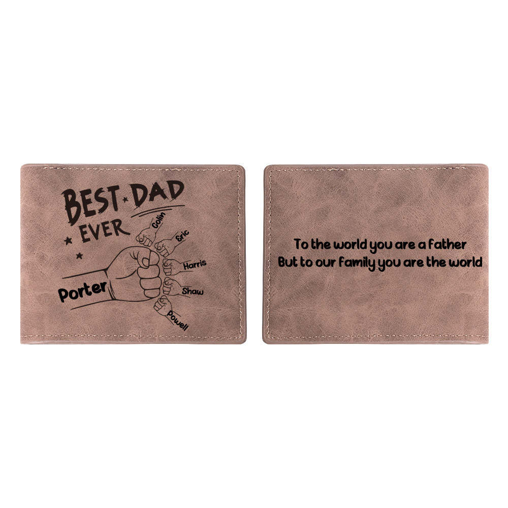 Custom Names Wallet Personalized Fists Bump Men's Bifold Wallet for Him