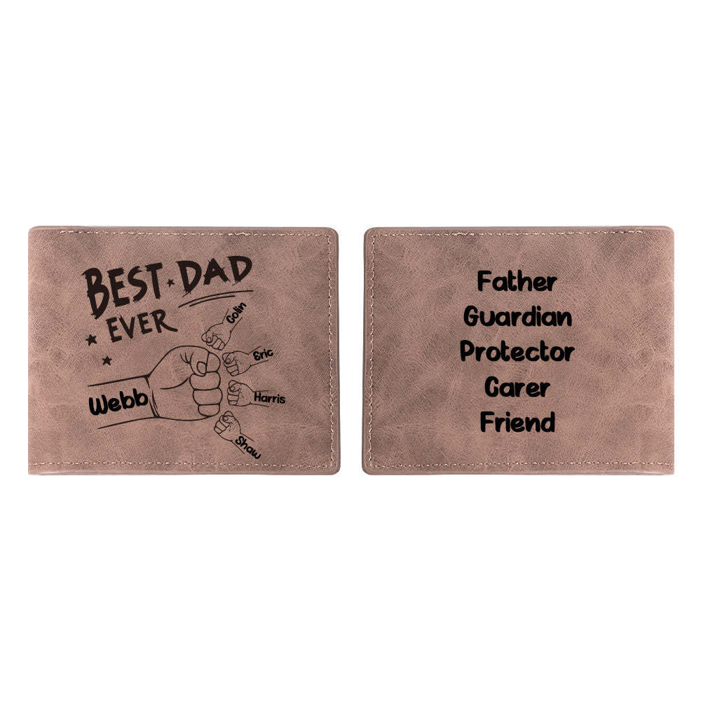 Custom Names Wallet Personalized Fists Bump Men's Bifold Wallet for Him
