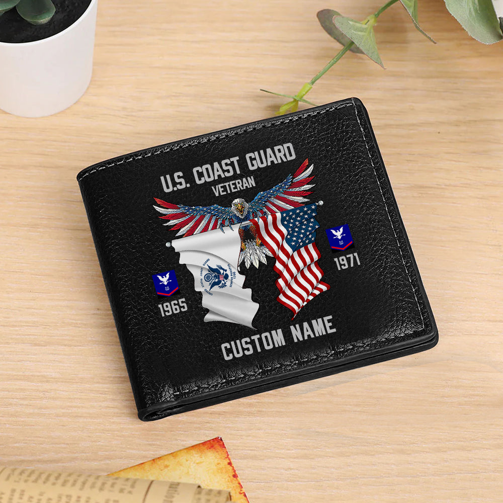 U.S COAST GUARD Custom Name Men's Wallet Veteran