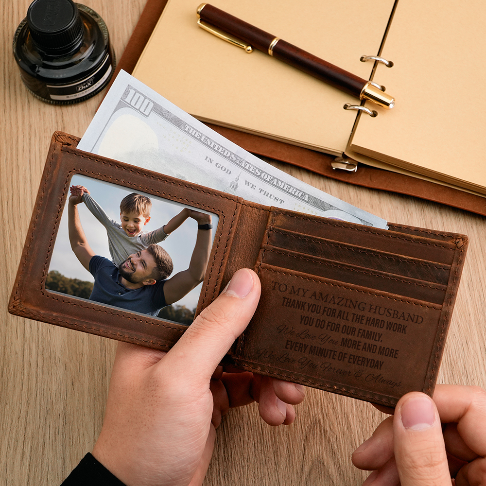 Personalized Men's Wallet, Genuine leather wallet, Gift for boyfriend, Gift for him, Valentine's Day gift, gift for my man, gift for husband