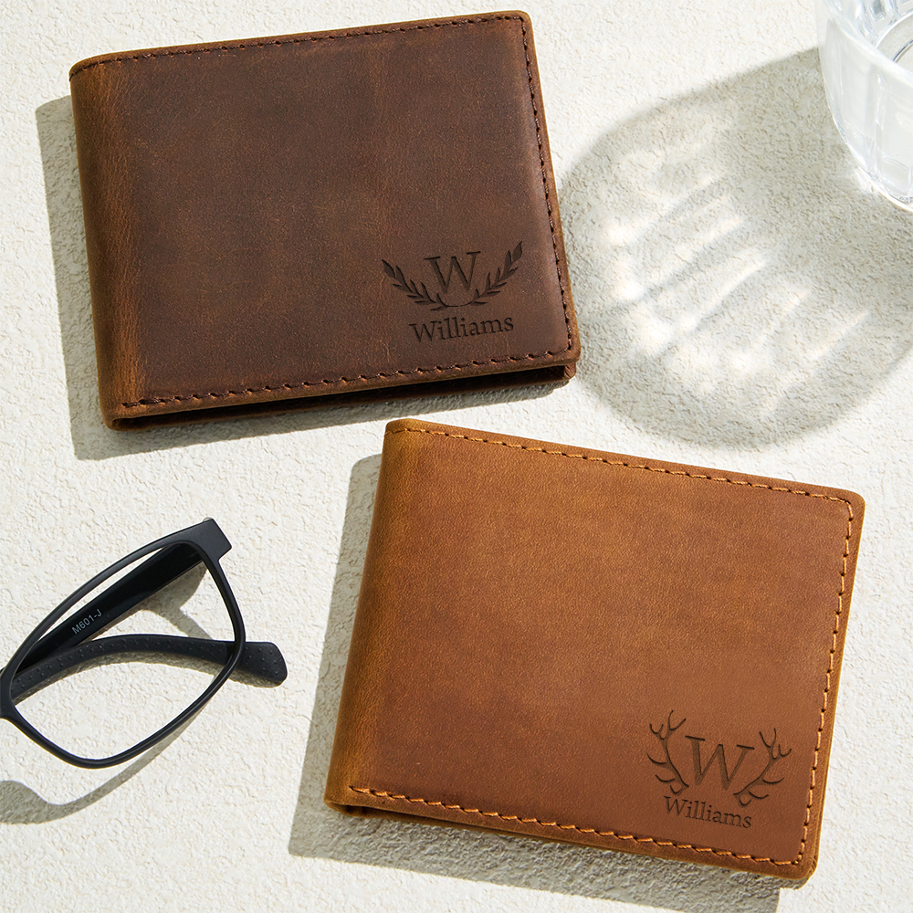 Personalized Men's Wallet, Genuine leather wallet, Gift for boyfriend, Gift for him, Valentine's Day gift, gift for my man, gift for husband