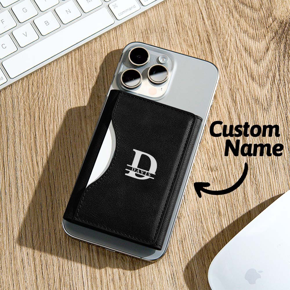 TriFold Magnetic Wallet with Phone Stand Genuine Leather Card Holder Viewer Perfect Gift for Men