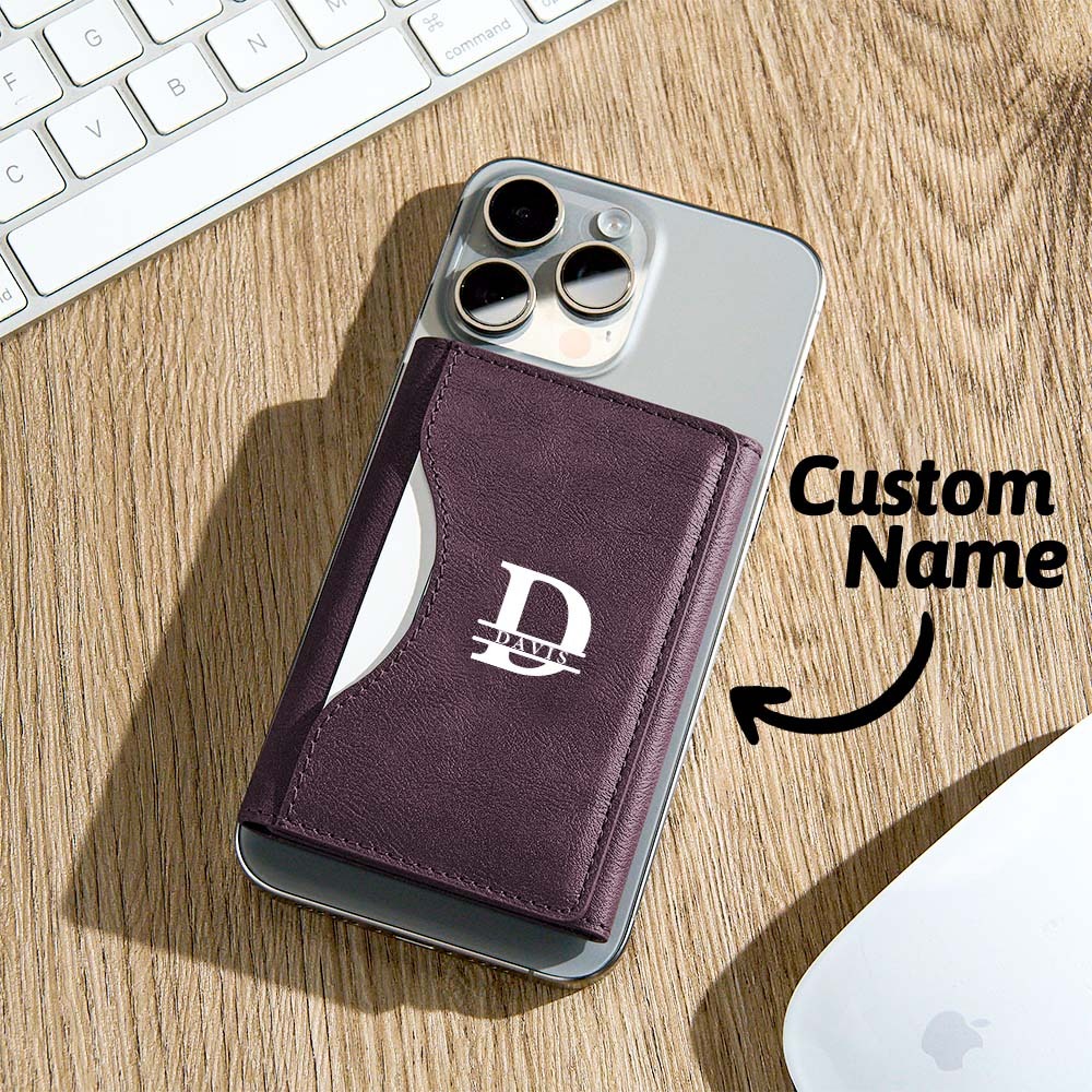 TriFold Magnetic Wallet with Phone Stand Genuine Leather Card Holder Viewer Perfect Gift for Men