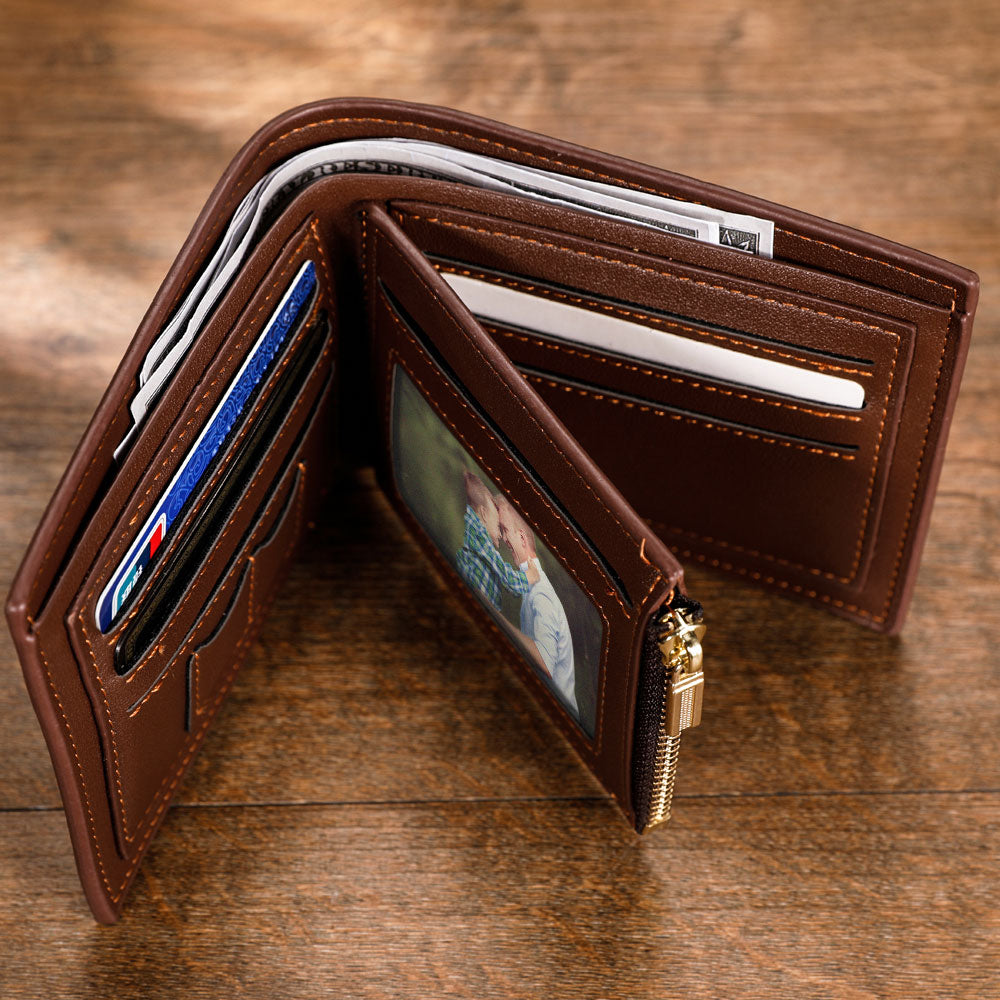 Men's Custom Photo Engraved Wallet Graduation Gifts