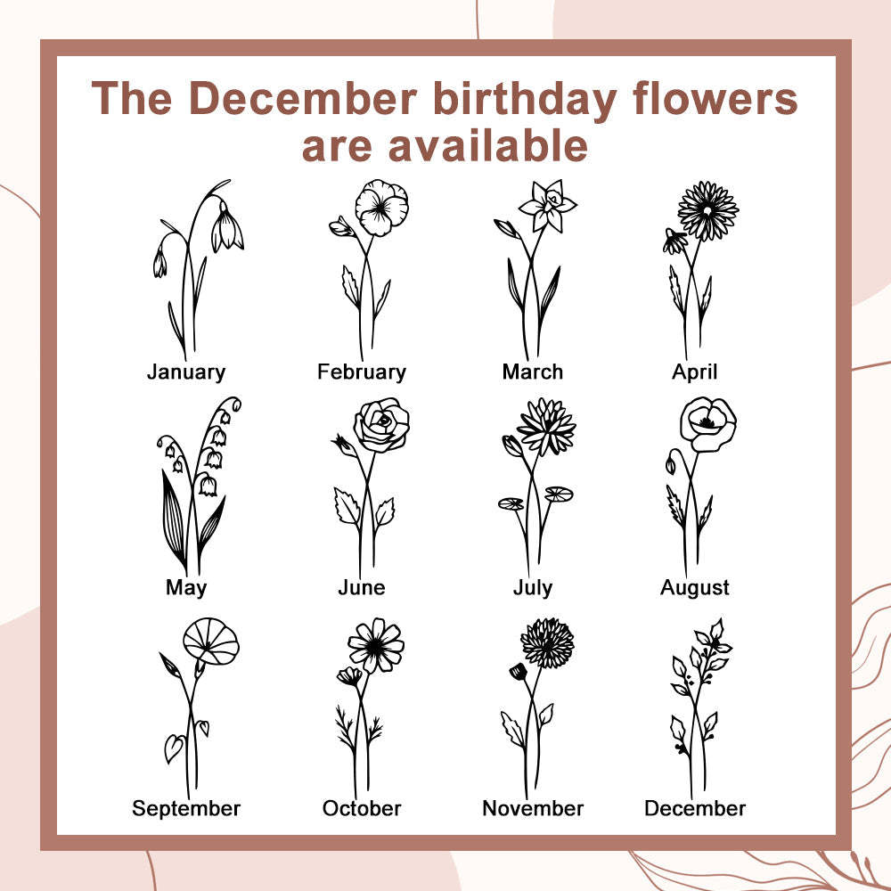 Personalized Name Birth Flower Wallet Card Holder Birthday Gift for her - Myphotowallet