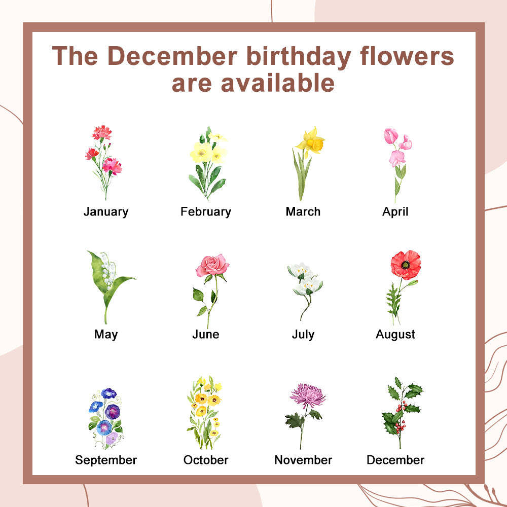 Personalized Name Colorful Birth Flower Wallet Card Holder Birthday Gift for her - Myphotowallet