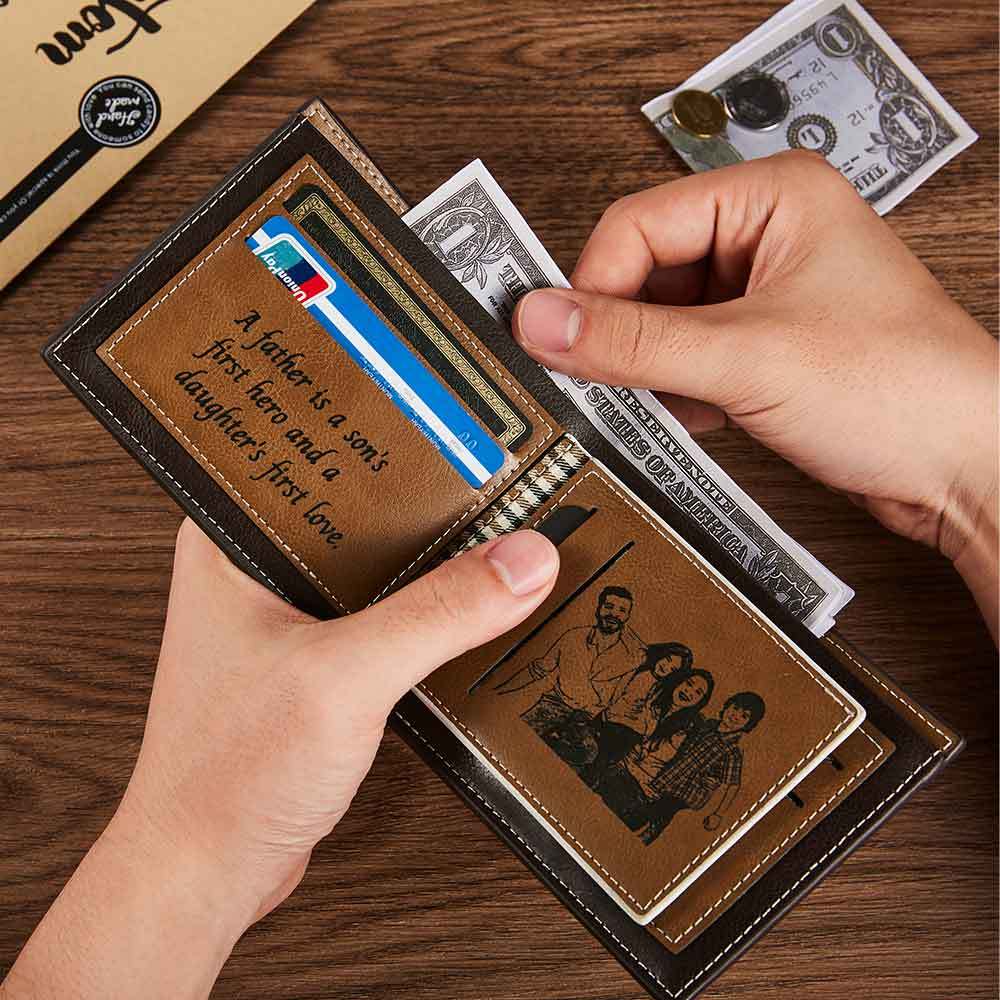 Men's Custom Photo Engraved Wallet RFID Blocking Wallet