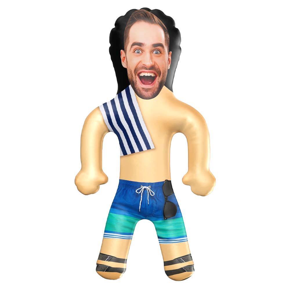 Personalized Beach Guy Blow Up Dolls Funny Inflatable Man Printed Face for Party Favors - GiftLab