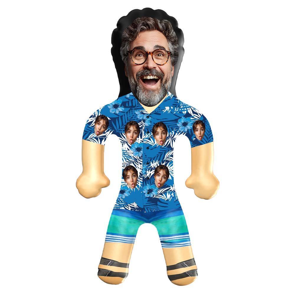Personalized Blow Up Dolls Hawaiian Shirt Mountains Funny Inflatable Man Printed Face for Party Favors - GiftLab