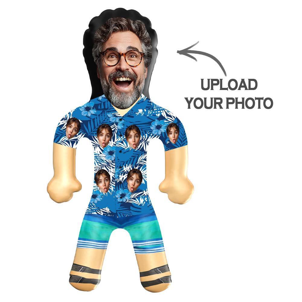 Personalized Blow Up Dolls Hawaiian Shirt Mountains Funny Inflatable Man Printed Face for Party Favors - GiftLab