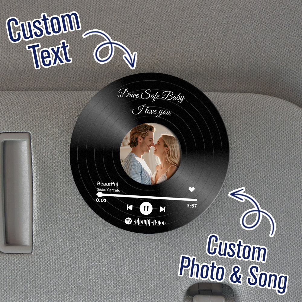 Custom Photo Car Visor Clip Drive Safe Gift for Couples Personalized Car Accessories Gift for Him