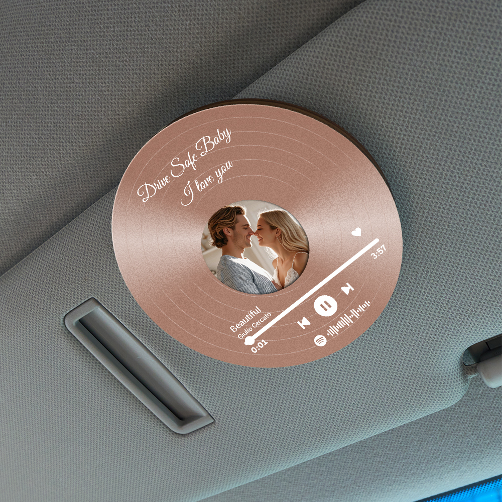 Custom Photo Car Visor Clip Drive Safe Gift for Couples Personalized Car Accessories Gift for Him