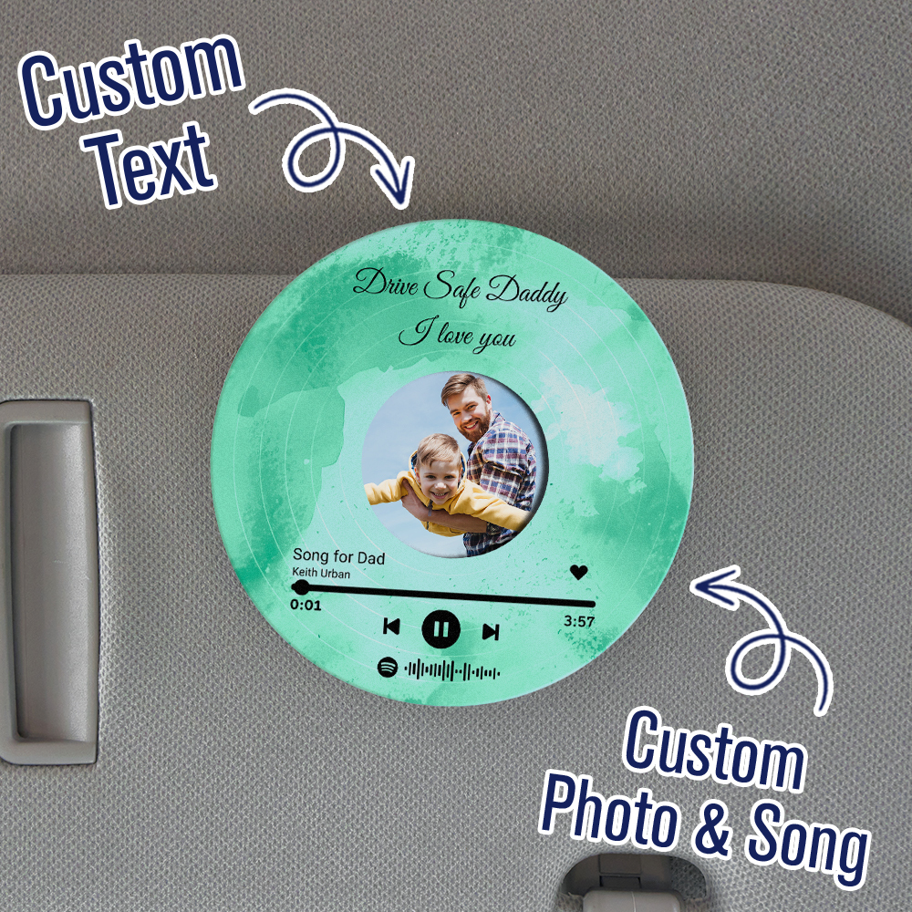 Father's Day Gifts Custom Photo Car Visor Clip Drive Safe Daddy Gift Husband Gifts Personalized Father's Day Gift Gift for Dad