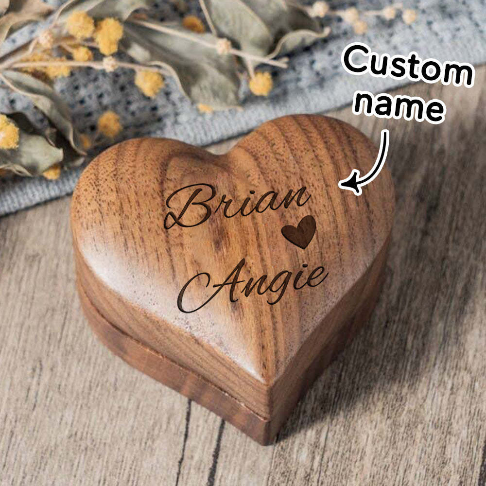 Personalized Wooden Ring Box Hexagon Engagement Ring Box Anniversary Gift