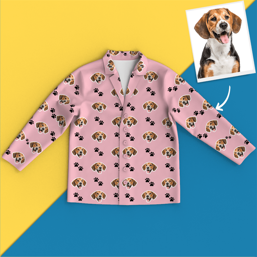 Custom Face Pajamas - Pet Footprint - 