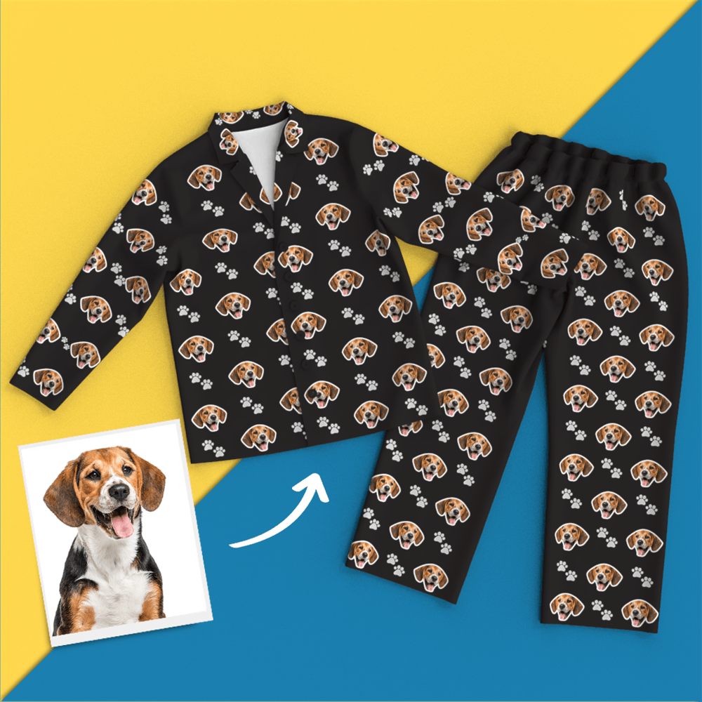 Custom Face Pajamas - Pet Footprint - 