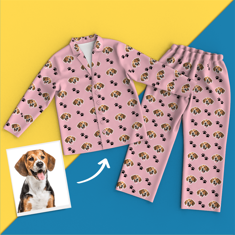 Custom Face Pajamas - Pet Footprint - 