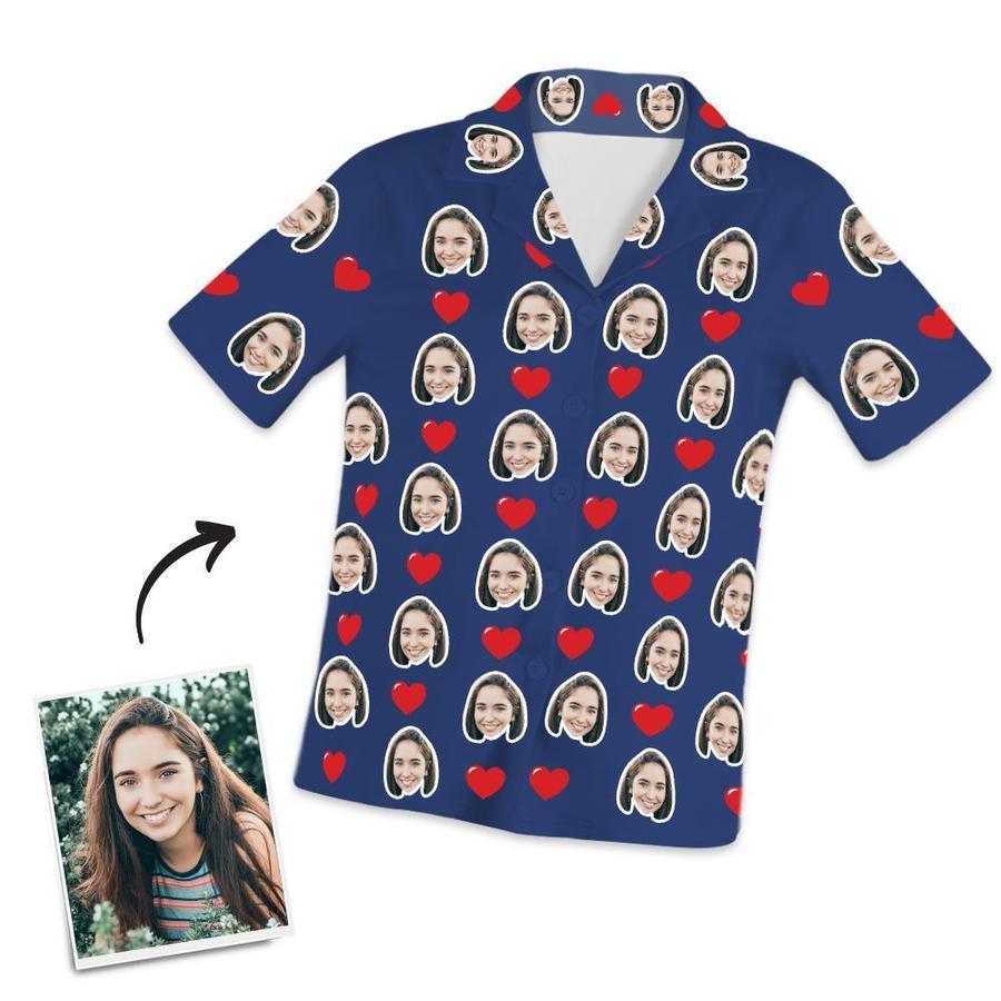 Customized Photo Short Sleeved Pajamas Home pajamas-Hearts - 