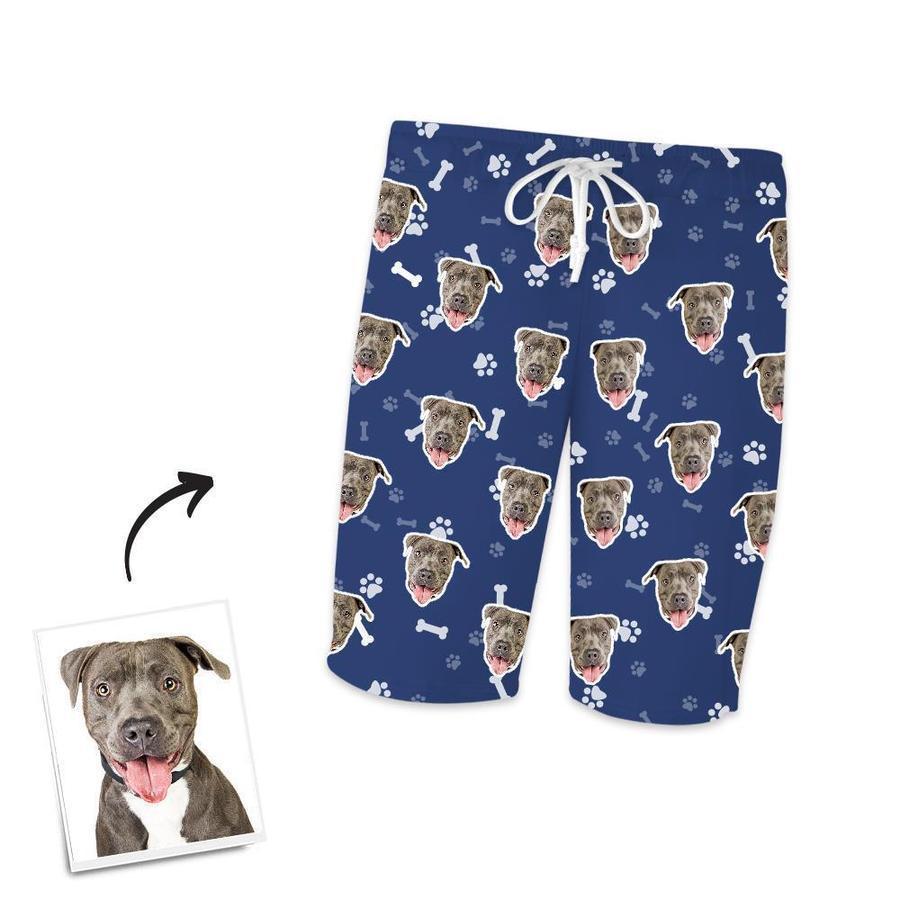 Custom Dog Face Short Sleeved Pajamas Personalised Pet Bone Pajamas - 