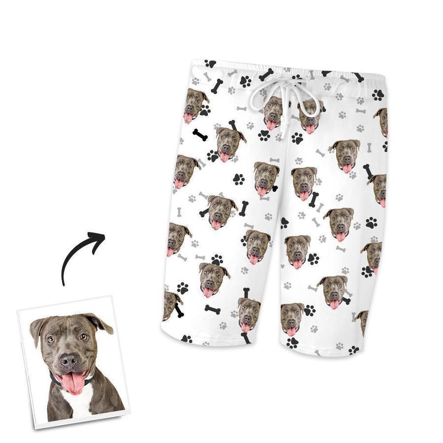 Custom Dog Face Short Sleeved Pajamas Personalised Pet Bone Pajamas - 