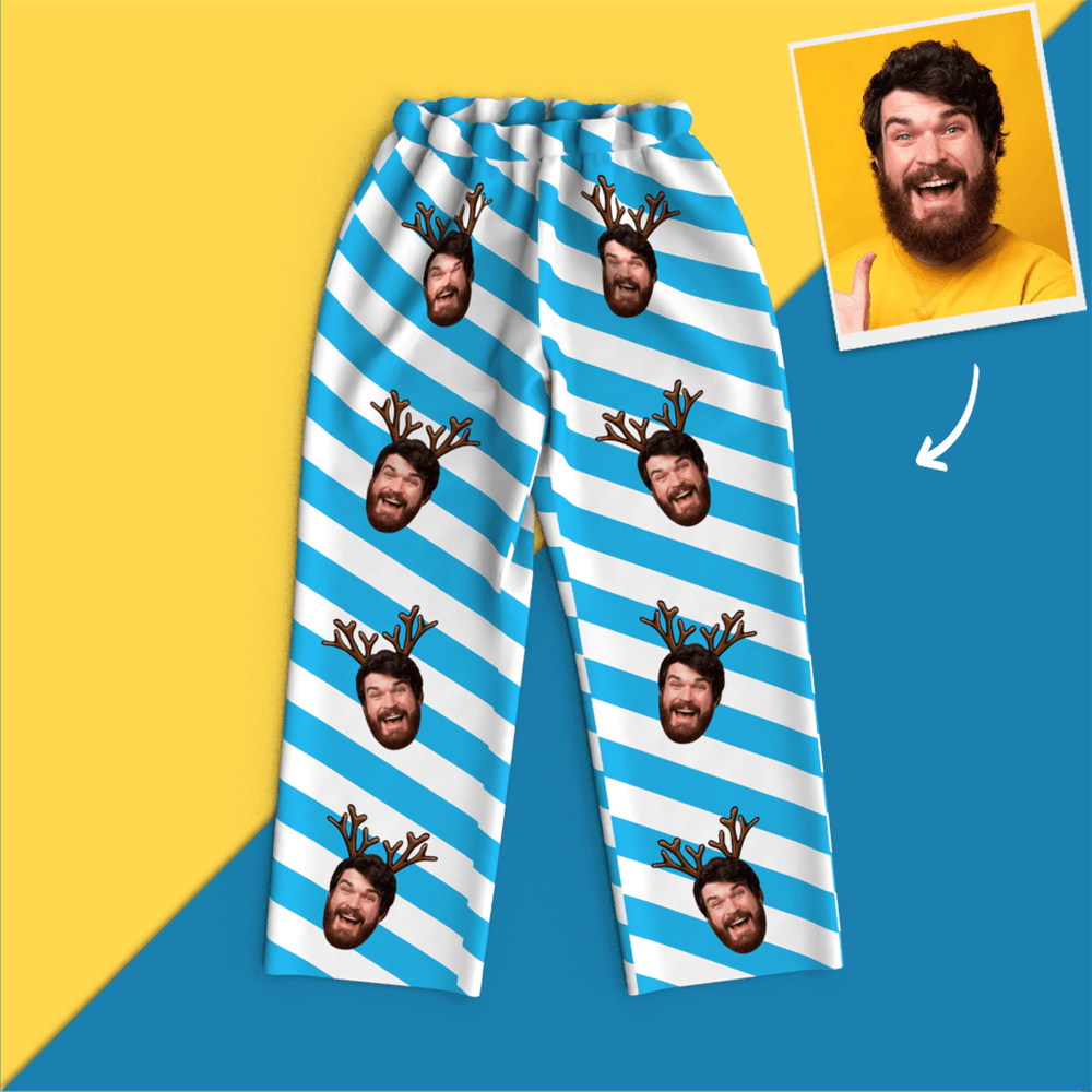Custom Face Christmas Pajamas - Elk - 