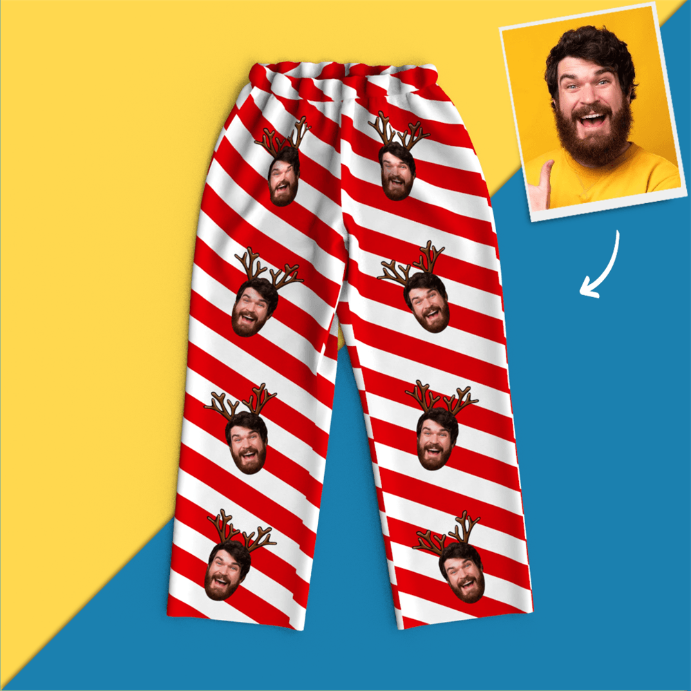 Custom Face Christmas Pajamas - Elk - 