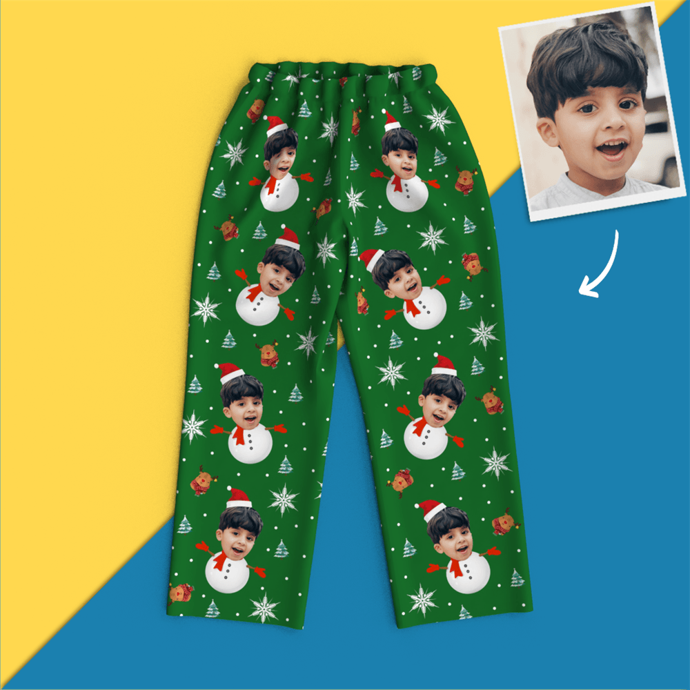 Custom Face Christmas Pajamas - Snow Man - 